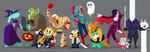  alphys asgore_dreemurr blush canine costume dog female ghost halloween holidays human lesser_dog male mammal mask melee_weapon mettaton napstablook papyrus_(undertale) protagonist_(undertale) sans_(undertale) spirit sword temmie_(undertale) toriel undertale video_games weapon 