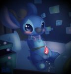  alien anal anal_beads anal_penetration balls barefoot bdsm beads birdpaws blush bondage bound claws collar cum cute disney erection experiment_(species) lilo_and_stitch male penetration penis restrained sex_toy stitch 