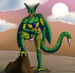  alien anthro cell_(dragonball) dragon_ball dragon_ball_z erection looking_at_viewer male open_mouth penis smile solo thenaughtiness wings 