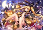  :3 animal_ears ankle_boots armpits bangs bat black_cat blazblue blonde_hair blush boots breasts bunny_ears castle cat convenient_leg crescent_moon cross dissolving_clothes dress fake_animal_ears familiar fence floating_hair gii glowing gradient graveyard hair_ribbon halloween hips jack-o'-lantern legs light_smile long_hair looking_at_viewer moon nago navel night night_sky no_bra o_o outdoors rachel_alucard red_eyes revealing_clothes ribbon sidelocks sitting sky small_breasts smile solo star sumapan tombstone twintails underboob very_long_hair wind 