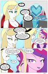  &lt;3 anthro anthrofied blonde_hair breasts cleavage clothed clothing comic crystal_heart dekomaru dialogue duo ear_piercing english_text equine fangs female friendship_is_magic fur green_eyes green_sclera hair horn mammal multicolored_hair my_little_pony piercing pink_fur princess_cadance_(mlp) purple_eyes queen_chrysalis_(mlp) sun_hat text thehotroom unicorn white_fur winged_unicorn wings 