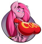  2015 anthro big_breasts breasts earth_pony equine female friendship_is_magic horse huge_breasts mammal my_little_pony pinkamena_(mlp) pinkie_pie_(mlp) pony sanders solo 