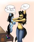  &lt;3 2015 amber_steel anthro big_breasts black_hair breasts cleavage clothed clothing dialogue drawer duo english_text equine fan_character female hair horn horse mammal metalfoxxx my_little_pony panties pony text thong underwear unicorn 