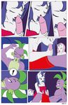  ! anthro anthrofied bed blue_eyes breasts cleavage clothed clothing comic dekomaru dragon equine fellatio female friendship_is_magic fur green_eyes group hair horn male mammal my_little_pony oral penis pillow purple_hair purple_scales rarity_(mlp) scales sex spike_(mlp) sweetie_belle_(mlp) thehotroom towel unicorn white_fur 