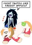  ! 2013 adventure_time angry apple big_macintosh_(mlp) bite_marks black_eyes black_hair blonde_hair blood breasts clothed clothing curtsibling cutie_mark digital_media_(artwork) duo earth_pony english_text equine eyebrows female friendship_is_magic fruit fur grey_skin hair horse humanoid long_hair looking_away maggots male mammal marceline my_little_pony open_mouth pants pony red_fur shirt speech_bubble tank_top teeth text tongue tongue_out vampire watermark white_fur white_sclera 
