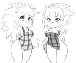  2015 animal_crossing anthro apron blush breasts butt cleavage clothed clothing duo female freckles fur group half-closed_eyes half-dressed hearlesssoul hedgehog looking_at_viewer mabel_able mammal nintendo porcupine rodent sable_able smile undressing video_games 