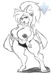  bessi_the_bat big_breasts black_and_white breasts clothing fan_character huge_breasts jeffron lipstick makeup monochrome nipples nude panties piercing sonic_(series) underwear whore wide_hips wings 