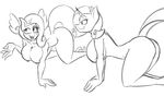  2015 all_fours anthro anthrofied breasts duo equine female fluttershy_(mlp) friendship_is_magic horn jrvanesbroek mammal monochrome my_little_pony nipples nude pegasus rarity_(mlp) unicorn wings 