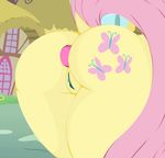  2015 anal anal_penetration anus butt buttplug equine female feral fluttershy_(mlp) friendship_is_magic jrvanesbroek mammal my_little_pony pegasus penetration pussy sex_toy solo wings 