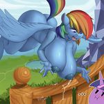  ... 2015 anthro anthrofied big_breasts blue_skin breasts butt equine feathered_wings feathers female flying friendship_is_magic hair horn huge_breasts kevinsano lactating mammal milk multicolored_hair my_little_pony nipples nude open_mouth outside pegasus rainbow_dash_(mlp) rainbow_hair twilight_sparkle_(mlp) unicorn wings 