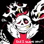  bone english_text gaster_blaster gold_(metal) gold_tooth male red_eyes sans_(undertale) skeleton text undertale video_games 