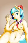  anthro anthrofied bed breasts coco_pommel_(mlp) cream_fur dekomaru earth_pony equine female flower flower_in_hair friendship_is_magic fur hair horse mammal multicolored_hair my_little_pony navel nipples nude plant pony pussy solo teal_hair thehotroom two_tone_hair yellow_nipples 