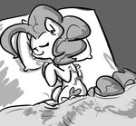  anon bed bed_sheet clothing cutie_mark duo earth_pony equine eyes_closed female feral friendship_is_magic horse human male mammal micro monochrome my_little_pony on_bed pinkie_pie_(mlp) pony size_difference sleeping spooning unknown_artist 