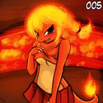  anthro charmeleon female lumineko nintendo pok&eacute;mon solo video_games 