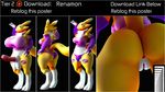  3d_(artwork) anthro big_breasts blue_eyes breasts canine cgi digimon digital_media_(artwork) endless_(artist) fox hyper mammal penis renamon 