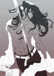  bare_chest belt black_hair bleach kuchiki_byakuya long_hair sword topless undressing weapon yanagoya 