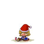  chibi christmas hat lonely mizuhashi_parsee pointy_ears santa_hat simple_background socha solo tears touhou 