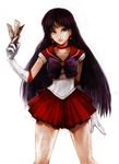  bad_id bad_pixiv_id bishoujo_senshi_sailor_moon bow choker earrings elbow_gloves gloves hino_rei jewelry lack long_hair magical_girl purple_hair red_sailor_collar red_skirt sailor_collar sailor_mars sailor_senshi_uniform skirt solo tiara white_gloves 