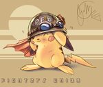  edtropolis goggles helmet military nintendo pikachu pokemon smile soldier_helmet wink 