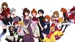  6+girls alternate_costume blush closed_eyes flower happy hime_cut kazukura_itsuki mammon multiple_boys multiple_girls one_eye_closed sakutarou shannon short_hair stakes_of_purgatory tears thighhighs umineko_no_naku_koro_ni ushiromiya_ange ushiromiya_battler ushiromiya_eva ushiromiya_george ushiromiya_jessica ushiromiya_kyrie ushiromiya_maria ushiromiya_natsuhi ushiromiya_rosa younger 