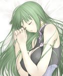  bad_id bad_pixiv_id closed_eyes green_hair hands highres nakabayashi_reimei ouka_nagisa sleeping solo super_robot_wars super_robot_wars_original_generation 