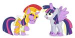  2015 armor costume cutie_mark derp_eyes derpy_hooves_(mlp) dm29 duo equine female friendship_is_magic galea horn mammal my_little_pony pegasus princess royalty spartan twilight_sparkle_(mlp) winged_unicorn wings 