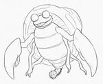  2015 animal_genitalia arthropod erection feral insect looking_at_viewer male monochrome nintendo open_mouth parasect pencil_(artwork) penis pok&eacute;mon simple_background smile solo traditional_media_(artwork) video_games white_background yaroul 