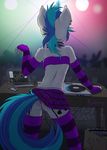  2015 anthro anthrofied blue_hair box butt clothed clothing crowd cutie_mark ear_piercing equine female friendship_is_magic fur group hair hi_res horn inside mammal multicolored_hair my_little_pony nightclub panties piercing punk-pegasus rear_view skimpy skirt solo_focus turntable_(decks) two_tone_hair underwear unicorn upskirt vinyl_scratch_(mlp) white_fur 