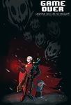  bone cape clothing gaster_blaster hoodie monster open_mouth papyrus_(undertale) protagonist_(undertale) sans_(undertale) skeleton smile underfell undertale video_games weapon 