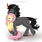  2015 cutie_mark duo equine evehly female feral fluttershy_(mlp) friendship_is_magic hair horn king_sombra_(mlp) male mammal my_little_pony pegasus pink_hair red_eyes unicorn wings 