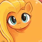  equine fluttershy_(mlp) friendship_is_magic fruit horse lumineko mammal my_little_pony orange_(fruit) pony solo what 