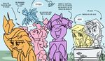  2015 applejack_(mlp) dialogue english_text equine female fluttershy_(mlp) friendship_is_magic graduation group horn horse mammal my_little_pony pegasus pinkie_pie_(mlp) pony rainbow_dash_(mlp) rarity_(mlp) sketchyjackie text twilight_sparkle_(mlp) unicorn wings 