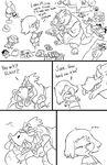  2015 alphys ambiguous_gender comic english_text female havesomemoore mettaton protagonist_(undertale) reptile sans_(undertale) scalie temmie text undertale video_games 