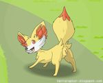  anatomically_correct animal_genitalia butt canine canine_pussy female fennekin feral fox looking_back mammal nintendo pok&eacute;mon presenting presenting_hindquarters pussy smile solo terraraptor video_games 