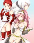  armor blue_hair braid breasts dancer degel fire_emblem fire_emblem:_kakusei large_breasts long_hair mother_and_daughter multiple_girls nipple_slip nipples olivia_(fire_emblem) pink_hair ponytail pussy short_hair shougayaki_(kabayaki_3) soiree spiked_hair 