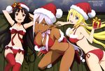  :d absurdres bikini black_hair blonde_hair blue_eyes boots box breasts christmas christmas_elf dark_elf dark_skin elf fur-trimmed_bikini gate_-_jieitai_ka_no_chi_nite_kaku_tatakaeri gift gift_box hat highres inoguchi_mio knee_boots lavender_hair long_hair long_legs medium_breasts multiple_girls nail_polish navel official_art open_mouth pointy_ears purple_lips purple_nails red_bikini red_eyes red_footwear rory_mercury santa_boots santa_hat small_breasts smile swimsuit thighhighs tuka_luna_marceau very_long_hair yao_haa_dushi yellow_eyes 