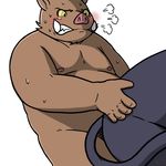  agiran anal blush boar butt feline male male/male mammal nude porcine simple_background white_background 