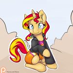  2015 alasou cute equestria_girls equine female feral horn mammal my_little_pony solo sunset_shimmer_(eg) unicorn 