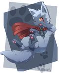  clothed_pokemon dated gen_3_pokemon highres ivan_(ffxazq) no_humans open_mouth paw_print pokemon pokemon_(creature) poochyena red_eyes smile solo 