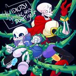  bdsm bondage bone bound brothers chubby elatedsceptre glowing glowing_penis male male/male open_mouth papyrus penis sans sibling skeleton undertale video_games vines 