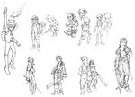  armor artbook breath_of_fire breath_of_fire_v concept_art gauntlets greyscale headband holding holding_sword holding_weapon male_focus monochrome official_art ryuu_(breath_of_fire_v) sketch solo standing sword weapon white_background 