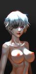  akame_ga_kill! breasts collarbone large_breasts lipstick looking_at_viewer makeup najenda_(akame_ga_kill!) nipples nude purple_eyes short_hair silver_hair solo tianlluo upper_body 