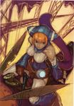  animal_ears belt breasts breath_of_fire breath_of_fire_v capcom concept_art lin_(breath_of_fire) medium_breasts official_art outdoors short_hair solo tail yoshikawa_tatsuya 