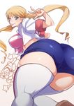  :p ass ass_focus bad_id bad_twitter_id bouncing_breasts breasts earrings green_eyes gundam gundam_tekketsu_no_orphans heart heart_earrings jewelry lafter_frankland large_breasts looking_at_viewer nuezou one_eye_closed revision short_hair short_shorts shorts simple_background solo thick_thighs thighhighs thighs tongue tongue_out v white_background white_legwear 