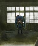  aqua_eyes aqua_hair bangs empty_eyes hatsune_miku horror_(theme) long_hair looking_at_viewer mikudayoo open_mouth photo-referenced school_uniform solo spring_onion twintails vocaloid walkalone 