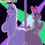  2018 animated anthro areola ass_to_ass big_breasts big_butt blush bonnie_hopps boss_monster breasts butt caprine dancing digital_media_(artwork) disney duo female female/female floppy_ears fur goat grey_fur holding_breast lagomorph looking_at_viewer mammal mature_female navel nipples nude pelao0o pixel_(artwork) pixel_animation pole pole_dancing presenting presenting_pussy pussy rabbit smile spread_legs spreading stripper_pole thick_thighs toriel undertale video_games white_fur zootopia 