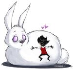  &lt;3 big_ears black_hair cute fur hair lagomorph mammal purple_eyes rabbit white_fur wilson_(don&#039;t_starve) 