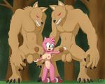  2015 absurd_res amy_rose anthro areola ball_fondling balls big_breasts breasts canine erect_nipples erection female fondling gevind handjob hedgehog hi_res male mammal nipples nude penis pussy sex sonic_(series) were werewolf 