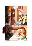  2015 comic cutie_mark doctor_whooves_(mlp) earth_pony equine feathers female feral fluttershy_(mlp) friendship_is_magic gashiboka hair hood horn horse male mammal mane my_little_pony necktie pegasus pony rock running text unicorn wings 