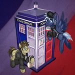  blue_eyes bottomless butt clothed clothing decorating doctor_who doctor_whooves_(mlp) earth_pony equine feral france friendship_is_magic half-dressed hat horse jack_harkness mammal my_little_pony painting paris pegasus police_box pony saturnspace wings 